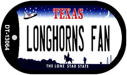 Longhorns Fan Novelty Metal Dog Tag Necklace DT-13064