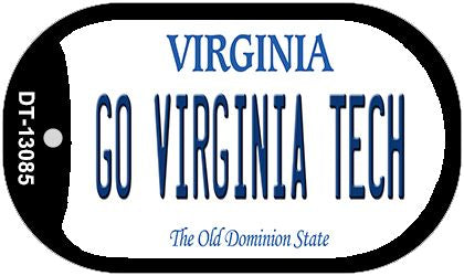 Go Virginia Tech Novelty Metal Dog Tag Necklace DT-13085