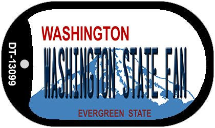 Washington State Fan Novelty Metal Dog Tag Necklace DT-13099