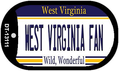 West Virginia Fan Novelty Metal Dog Tag Necklace DT-13111