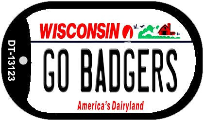 Go Badgers Novelty Metal Dog Tag Necklace DT-13123