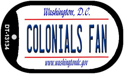 Colonials Fan Novelty Metal Dog Tag Necklace DT-13134