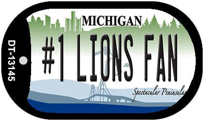 Number 1 Lions Fan Novelty Metal Dog Tag Necklace DT-13145