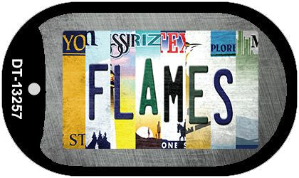 Flames Strip Art Novelty Metal Dog Tag Necklace DT-13257