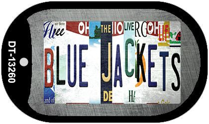 Blue Jackets Strip Art Novelty Metal Dog Tag Necklace DT-13260