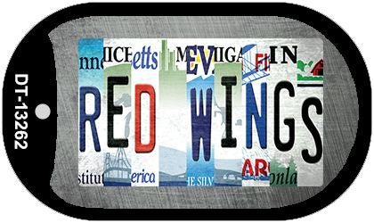 Red Wings Strip Art Novelty Metal Dog Tag Necklace DT-13262