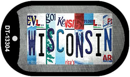 Wisconsin Strip Art Novelty Metal Dog Tag Necklace DT-13304