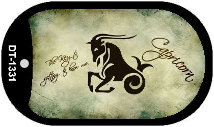 Capricorn Zodiac Novelty Metal Dog Tag Necklace DT-1331