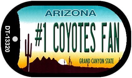 Number 1 Coyotes Fan Novelty Metal Dog Tag Necklace DT-13320