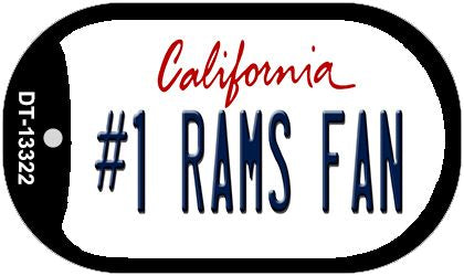Number 1 Rams Fan Novelty Metal Dog Tag Necklace DT-13322