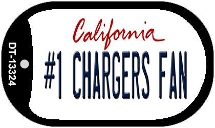 Number 1 Chargers Fan Novelty Metal Dog Tag Necklace DT-13324