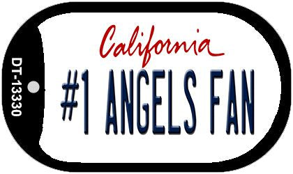 Number 1 Angels Fan Novelty Metal Dog Tag Necklace DT-13330