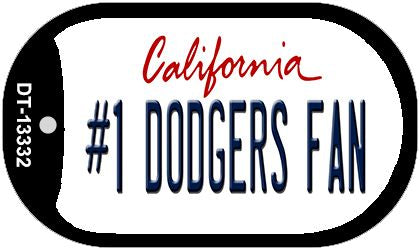 Number 1 Dodgers Fan Novelty Metal Dog Tag Necklace DT-13332