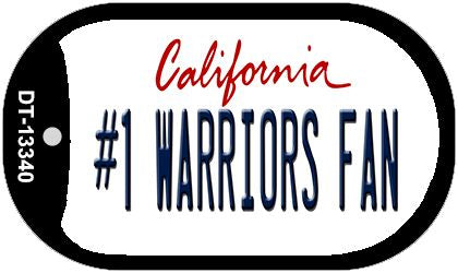 Number 1 Warriors Fan Novelty Metal Dog Tag Necklace DT-13340