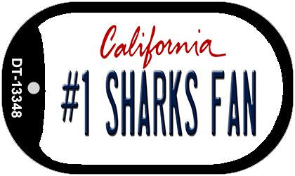 Number 1 Sharks Fan Novelty Metal Dog Tag Necklace DT-13348