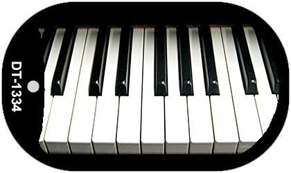 Piano Keyboard Novelty Metal Dog Tag Necklace DT-1334