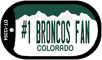 Number 1 Broncos Fan Novelty Metal Dog Tag Necklace DT-13354