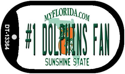 Number 1 Dolphins Fan Novelty Metal Dog Tag Necklace DT-13364