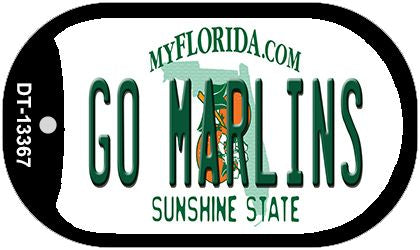 Go Marlins Novelty Metal Dog Tag Necklace DT-13367