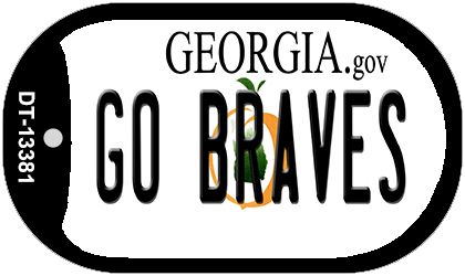 Go Braves Novelty Metal Dog Tag Necklace DT-13381