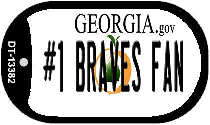 Number 1 Braves Fan Novelty Metal Dog Tag Necklace DT-13382