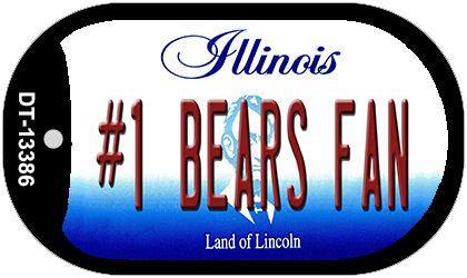 Number 1 Bears Fan Novelty Metal Dog Tag Necklace DT-13386