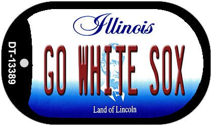 Go White Sox Novelty Metal Dog Tag Necklace DT-13389