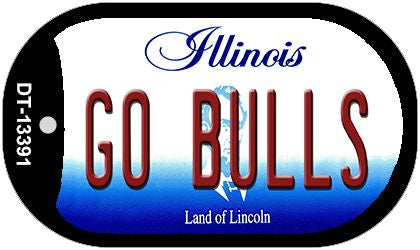 Go Bulls Novelty Metal Dog Tag Necklace DT-13391