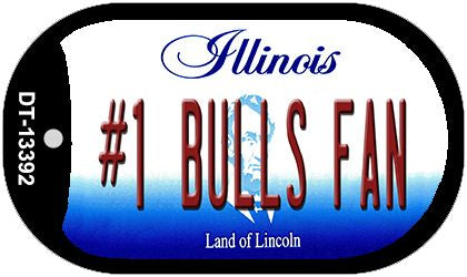 Number 1 Bulls Fan Novelty Metal Dog Tag Necklace DT-13392