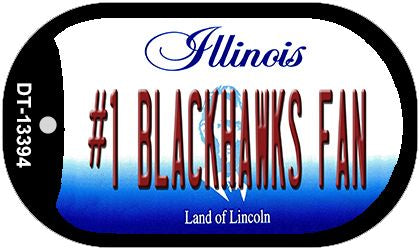 Number 1 Blackhawks Fan Novelty Metal Dog Tag Necklace DT-13394