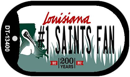 Number 1 Saints Fan Novelty Metal Dog Tag Necklace DT-13400