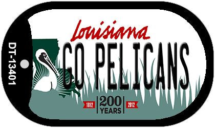 Go Pelicans Novelty Metal Dog Tag Necklace DT-13401