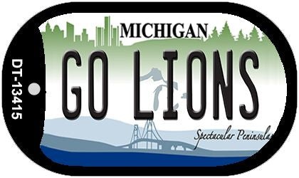 Go Lions Novelty Metal Dog Tag Necklace DT-13415
