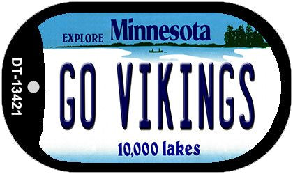 Go Vikings Novelty Metal Dog Tag Necklace DT-13421