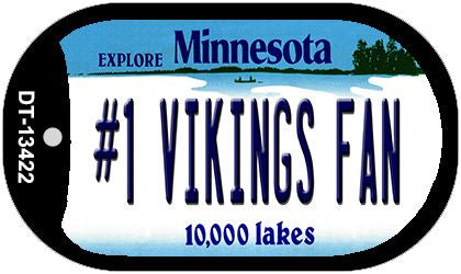 Number 1 Vikings Fan Novelty Metal Dog Tag Necklace DT-13422