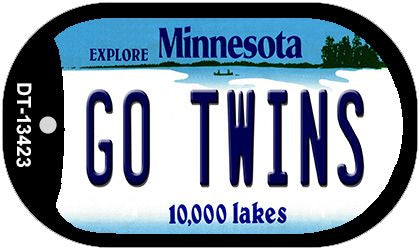 Go Twins Novelty Metal Dog Tag Necklace DT-13423