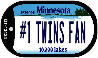 Number 1 Twins Fan Novelty Metal Dog Tag Necklace DT-13424
