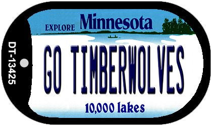 Go Timberwolves Novelty Metal Dog Tag Necklace DT-13425