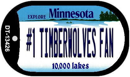 Number 1 Timberwolves Fan Novelty Metal Dog Tag Necklace DT-13426