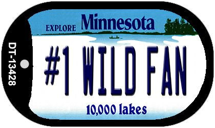 Number 1 Wild Fan Novelty Metal Dog Tag Necklace DT-13428
