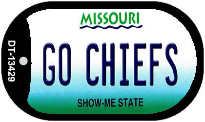 Go Chiefs Novelty Metal Dog Tag Necklace DT-13429