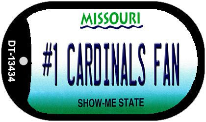 Number 1 Cardinals Fan Novelty Metal Dog Tag Necklace DT-13434