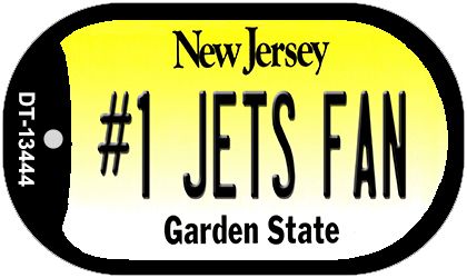 Number 1 Jets Fan Novelty Metal Dog Tag Necklace DT-13444