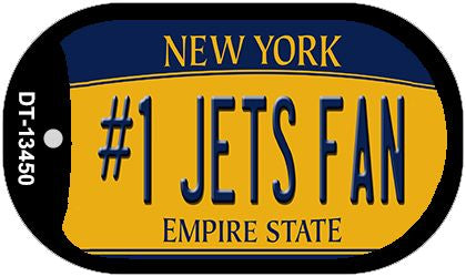 Numbers 1 Jets Fan Novelty Metal Dog Tag Necklace DT-13450