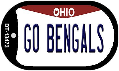 Go Bengals Novelty Metal Dog Tag Necklace DT-13473