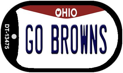 Go Browns Novelty Metal Dog Tag Necklace DT-13475