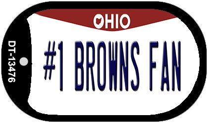 Number 1 Browns Fan Novelty Metal Dog Tag Necklace DT-13476