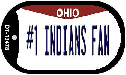 Number 1 Indians Fan Novelty Metal Dog Tag Necklace DT-13478