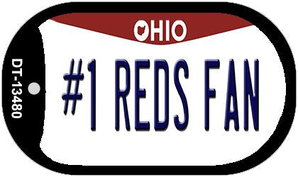 Number 1 Reds Fan Novelty Metal Dog Tag Necklace DT-13480