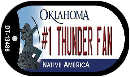 Number 1 Thunder Fan Novelty Metal Dog Tag Necklace DT-13486
